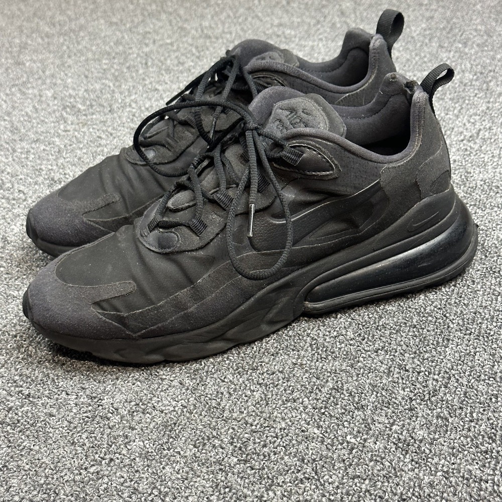 Nike Air Max 270 React Mens 8.5 Black Grey CI3866-003 Athletic Running Sneakers